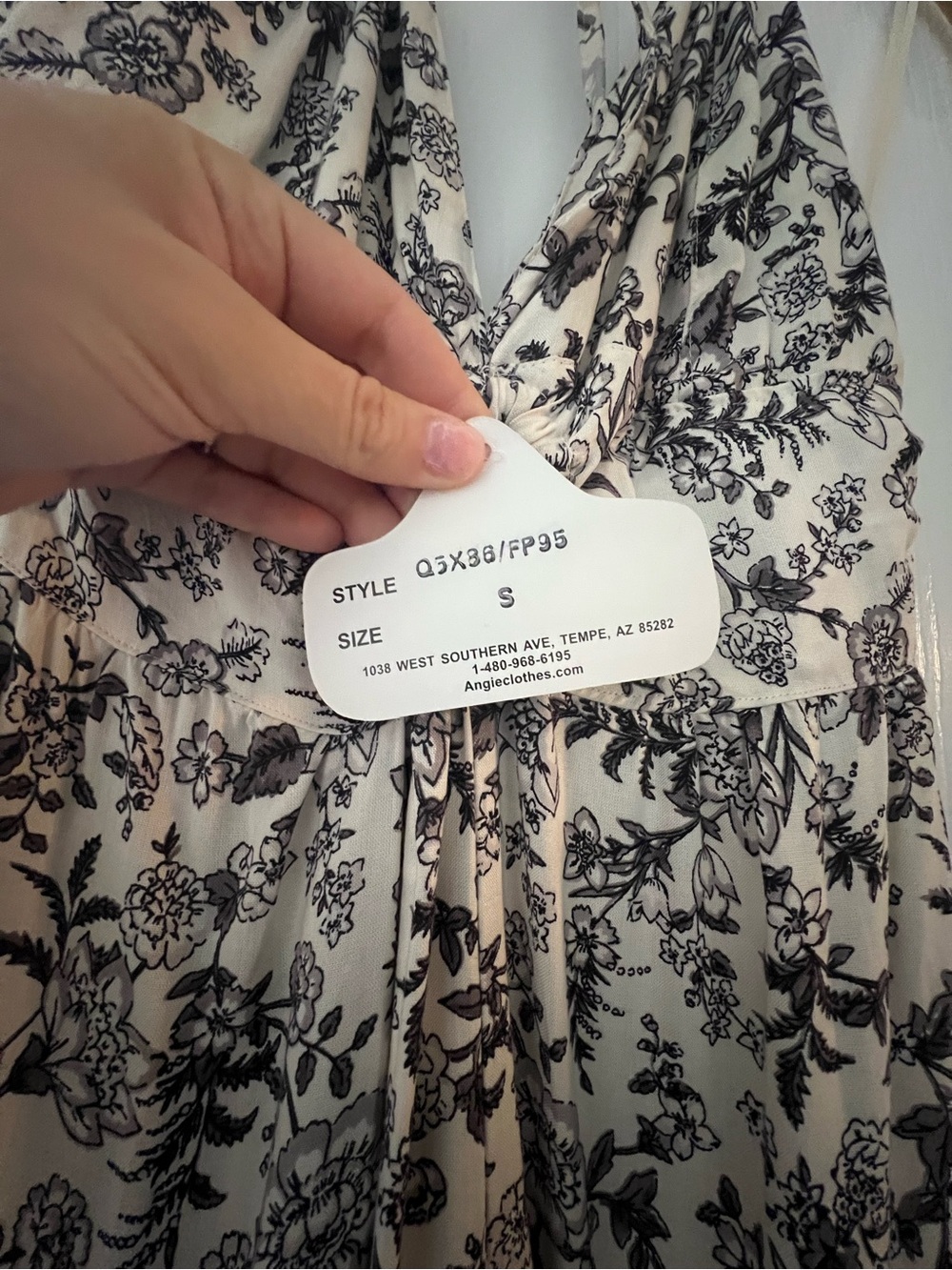 Angie Boho Floral Halter Wide Leg Jumpsuit Cream Black Palazzo Pants - Picture 6 of 9